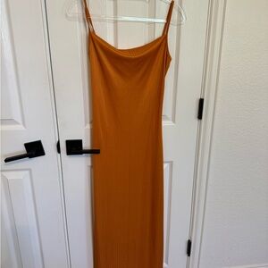 Free People Elegant Orange Slip Dress